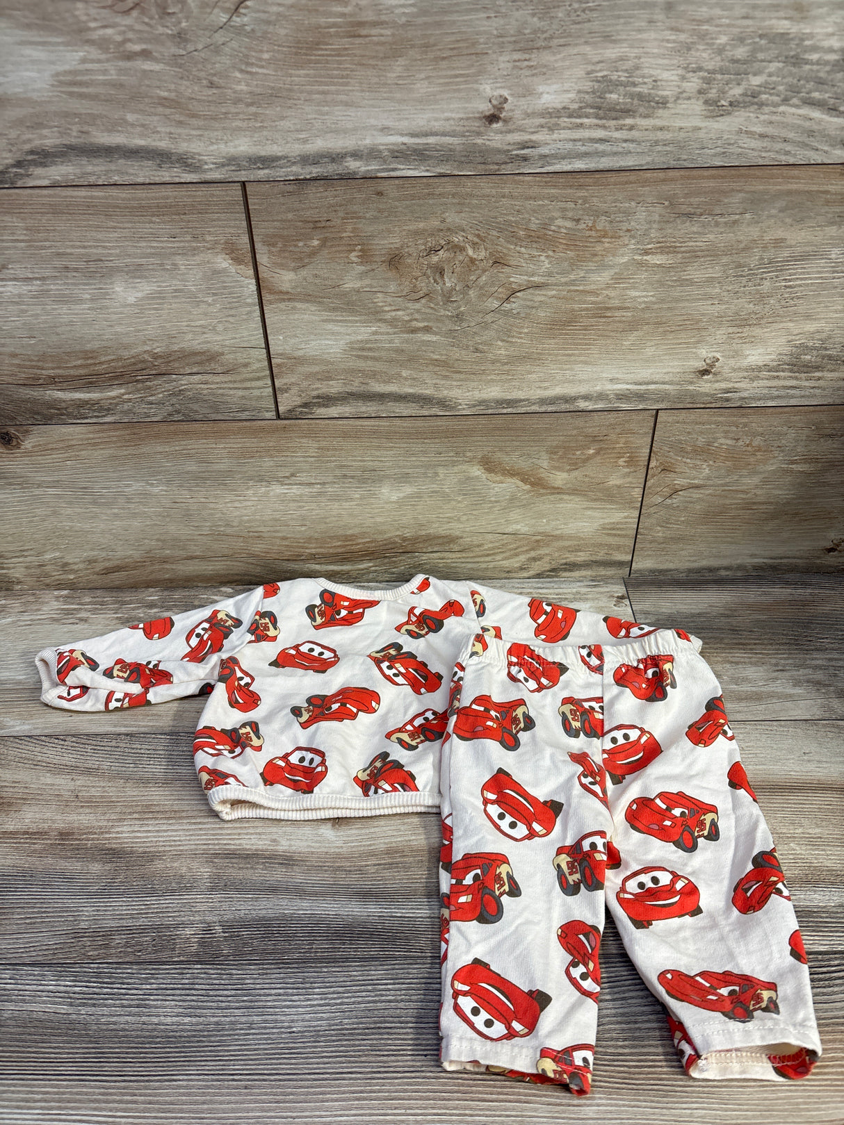 Disney Baby Cars 2pc Lightning McQueen Sweatshirt Set Ivory sz 3-6m