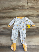 NEW Burt's Bees Baby Organic Bunny Print Sleeper White sz 12m