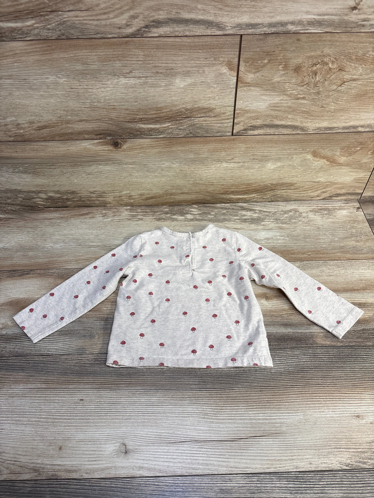 Focus Mushroom Print Long Sleeve Shirt Taupe sz 24m