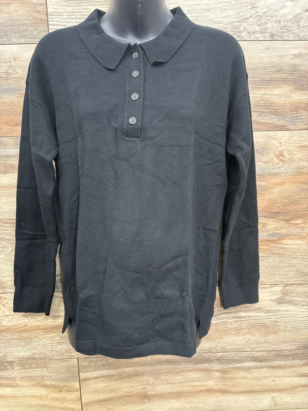 NWOT Gap Maternity CashSoft Polo Sweater Black sz Medium