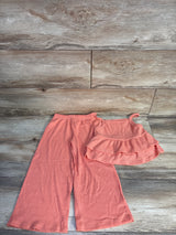 Btween 2pc Knit Peplum Tank Top & Pants Set Coral sz 4T
