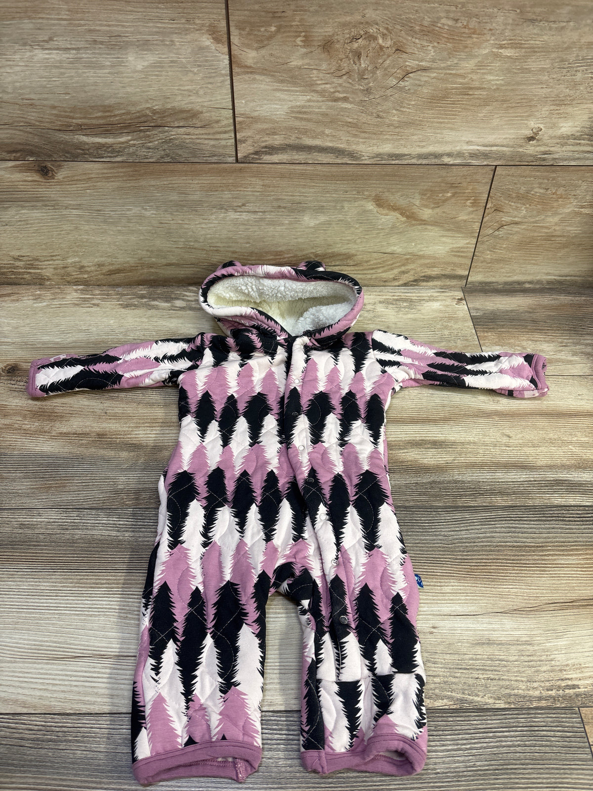 Kickee Pants Bamboo Quilted Hooded Pram Coverall Pink 0-3m