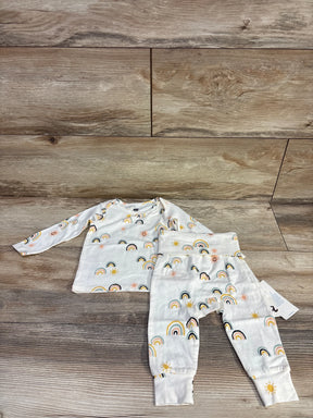 NEW TEA 2pc Rainbow Shirt & Pants Set White sz 3-6m - Me n Mommy To Be