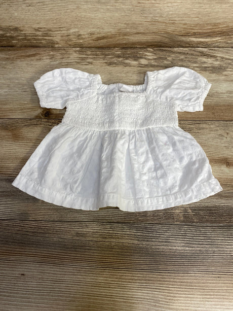 NEW Baby Gap Smocked Puff Sleeve Shirt White sz 0-3m - Me n Mommy To Be