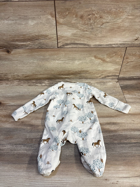 Little Planet Horse Print Sleeper Cream sz 3m - Me n Mommy To Be
