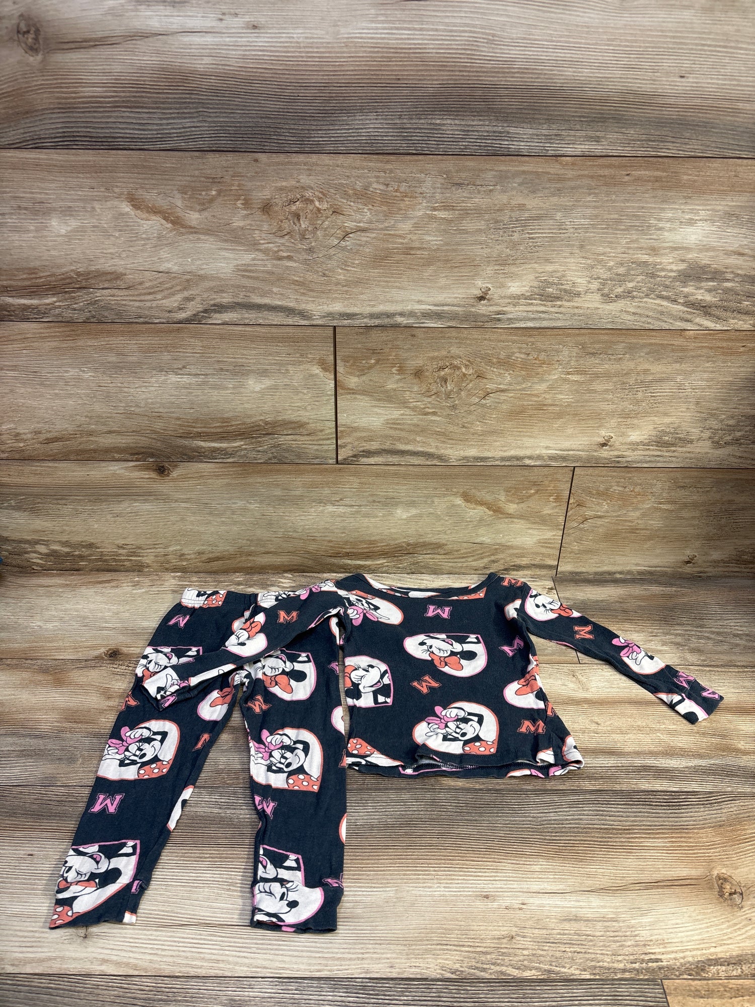 Disney Junior 2pc Minnie Mouse Pajama Set Grey sz 3T