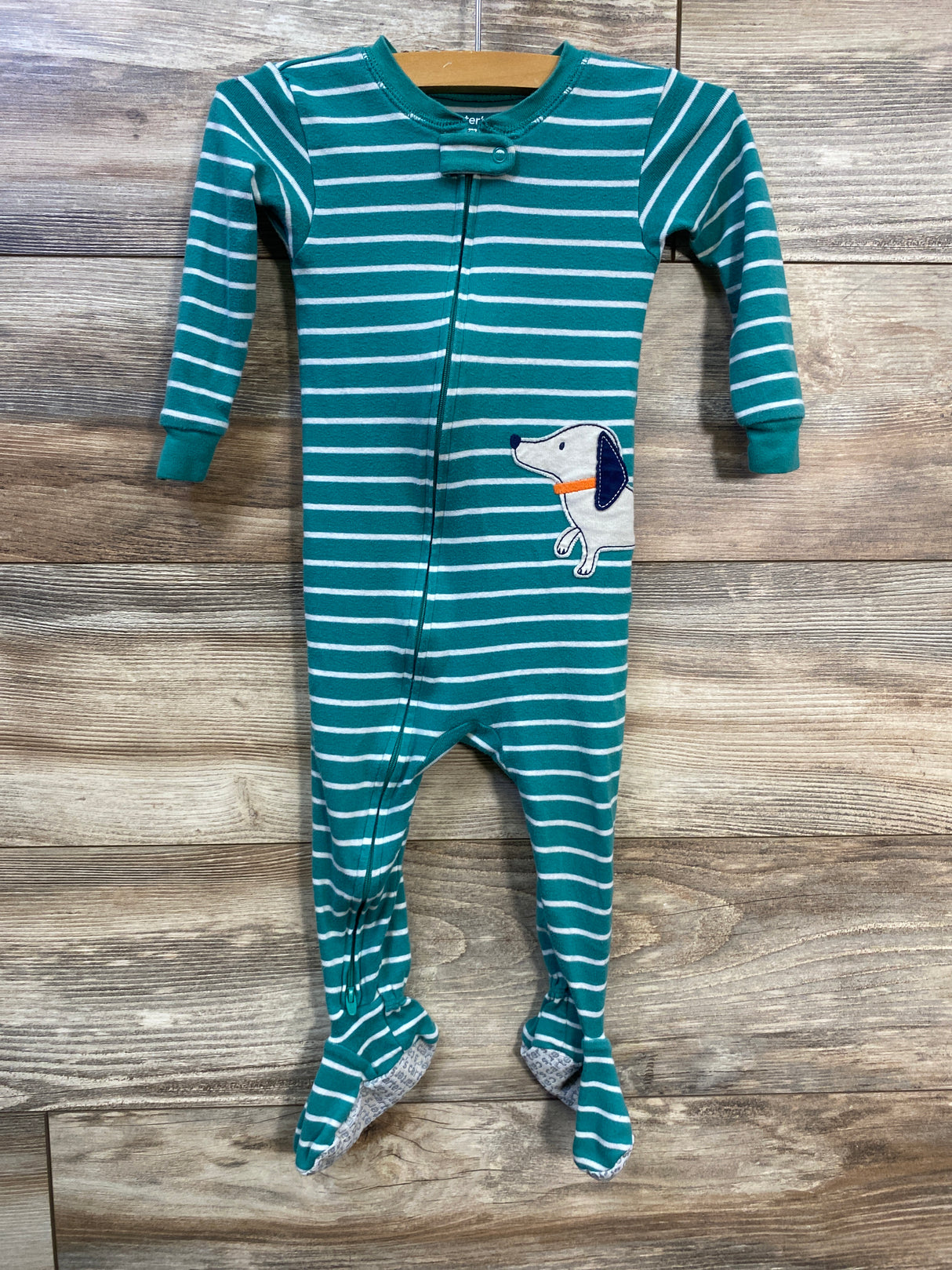 Carter's Striped Sleeper Green sz 18m