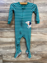 Carter's Striped Sleeper Green sz 18m