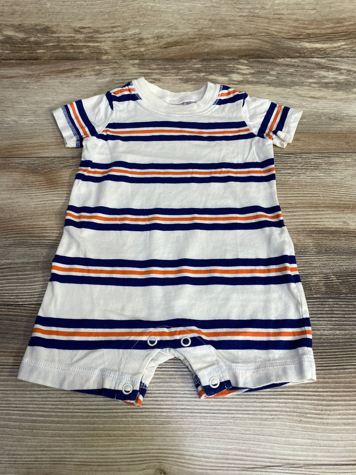 Carter's Striped Shortie Romper Cream sz 6m