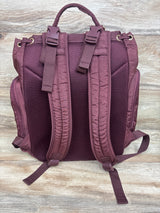 Buttons + Stitches Anabella Diaper Bag Backpack Maroon