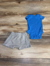 Just One You 2pc Bodysuit & Shorts Blue sz 3m