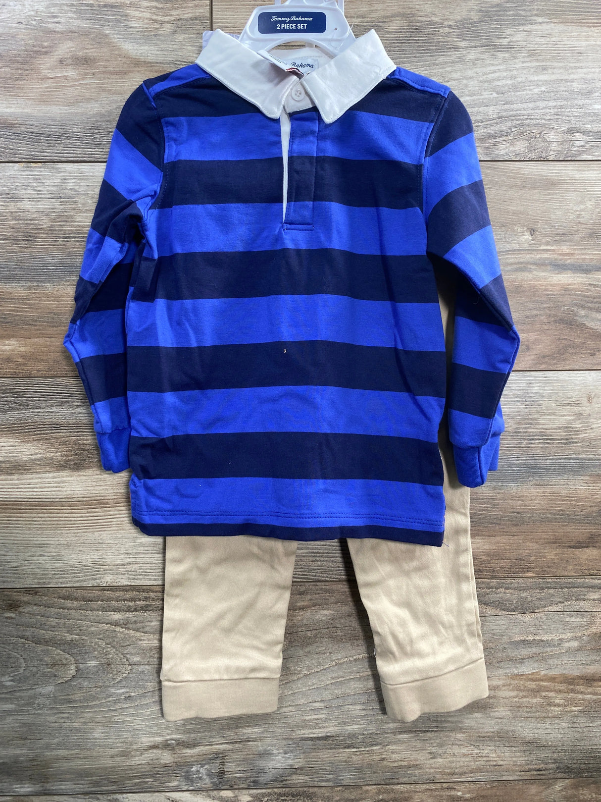 NEW Tommy Bahama Blue Rugby & Khaki Pants Set sz 2T