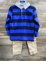 NEW Tommy Bahama Blue Rugby & Khaki Pants Set sz 2T