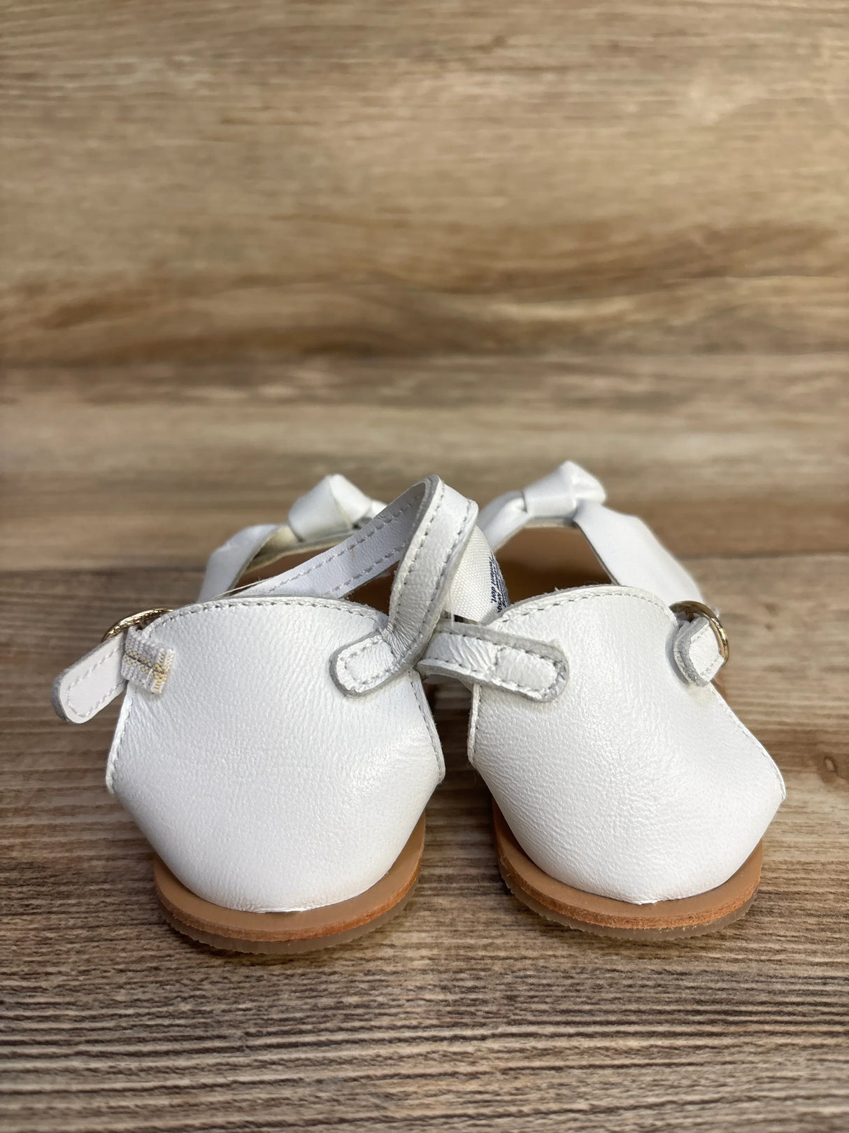 NWOT Janie & Jack Leather Bow Sandals White sz 4c