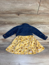 Picapino 2pc Denim Jacket & Butterfly Dress Set Yellow sz 6-9m