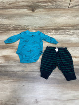 Carter's 2pc Dinosaur Bodysuit & Pants Blue sz Newborn