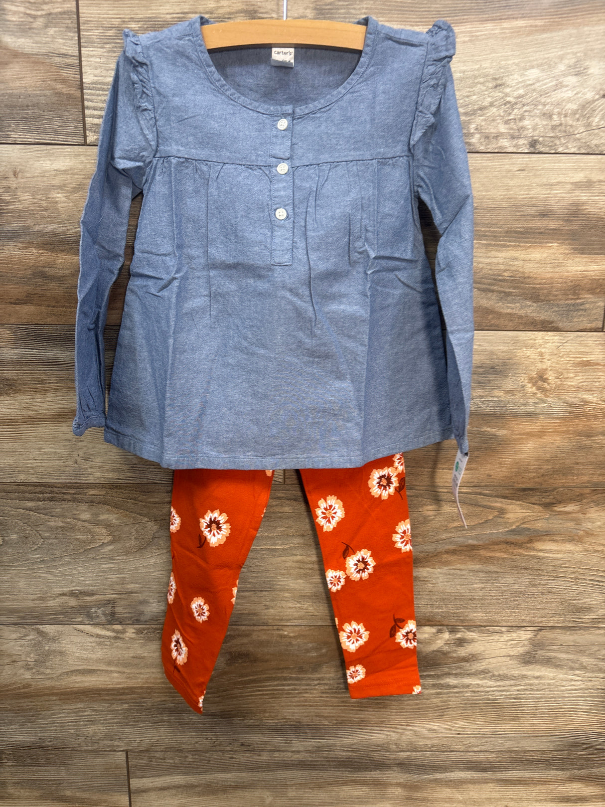 NEW Carter's 2pc Chambray Top & Legging Set