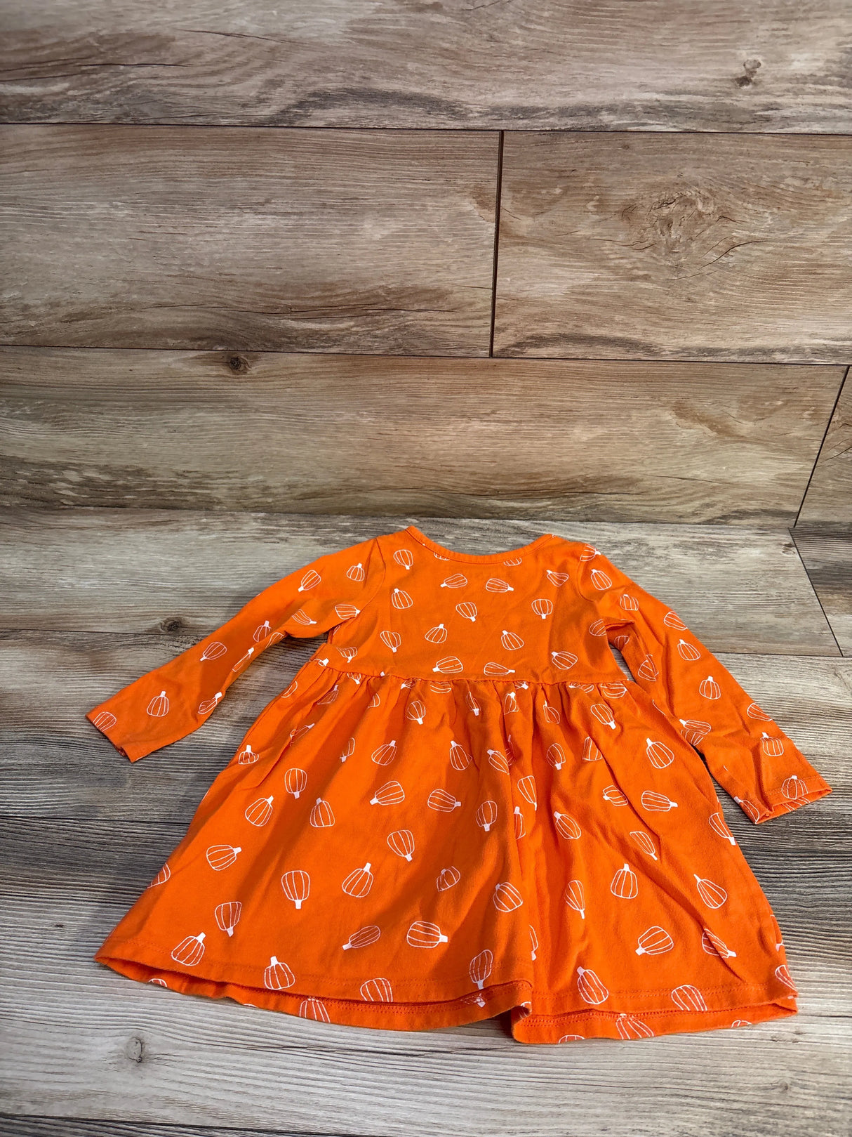 Cat & Jack Pumpkin Long Sleeve Dress Orange 3T