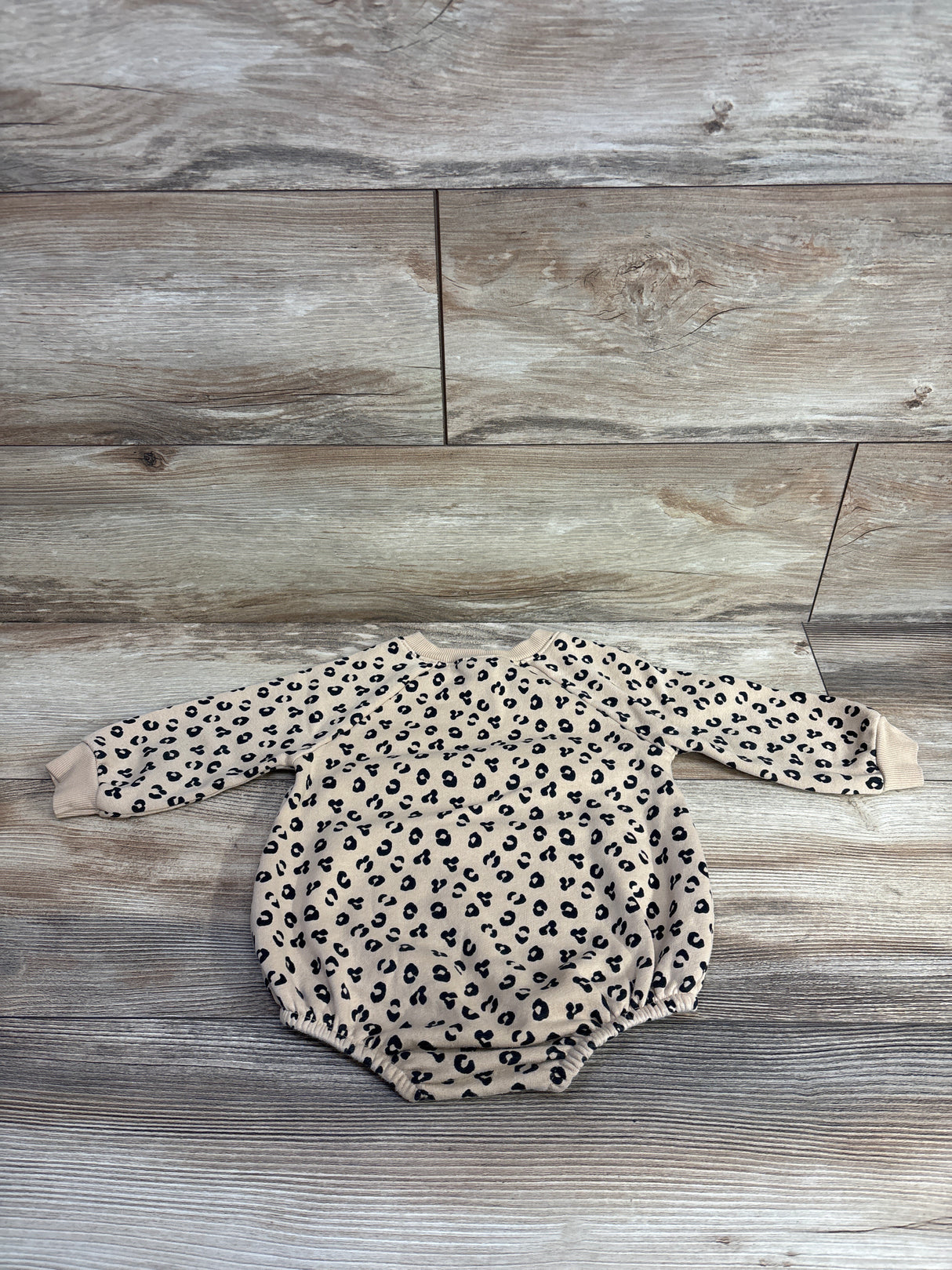 Old Navy Leopard Print Sweater Romper Tan sz 12-18m