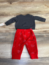 Cat & Jack 2pc Dino Cupid Sweatshirt Set Grey sz 0-3m