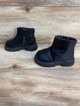 Girls Round Toe Boots Chunky Platform Sole Boots Black Sz 6c