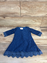 Long Sleeve Lace Dress Blue sz 18-24m
