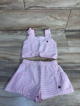 Tommy Hilfiger 2pc Seersucker Cropped Tank Top & Shorts Set Pink sz 3T