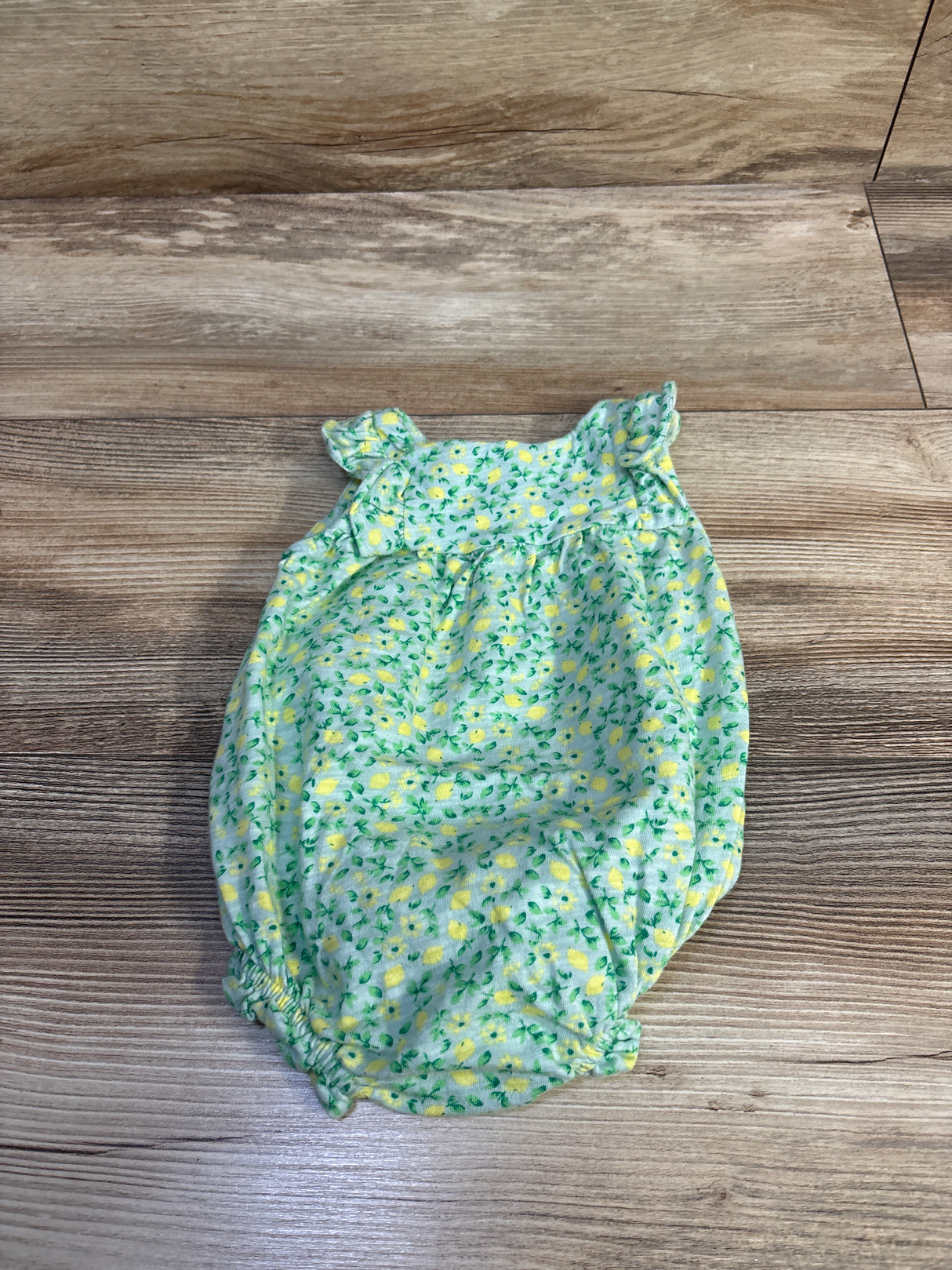 Baby Gap Lemon Print Bubble Romper Mint Green sz 0-3m