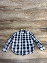 Cactus Boys Checkered Button Up Shirt Navy sz 5/6Y