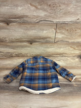 Cat & Jack Plaid Button Down Sherpa Lined Jacket Blue sz 18m