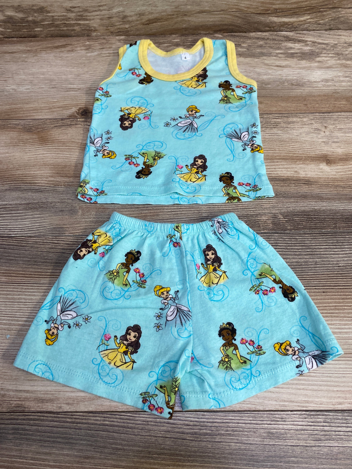 2pc Disney Princess Tank Top & Shorts Blue sz 6m