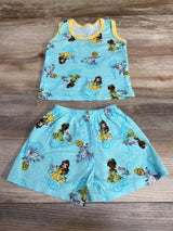 2pc Disney Princess Tank Top & Shorts Blue sz 6m