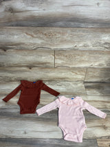 Old Navy Ruffle-Trim Thermal-Knit 2pk Bodysuits Pink sz 6-12m