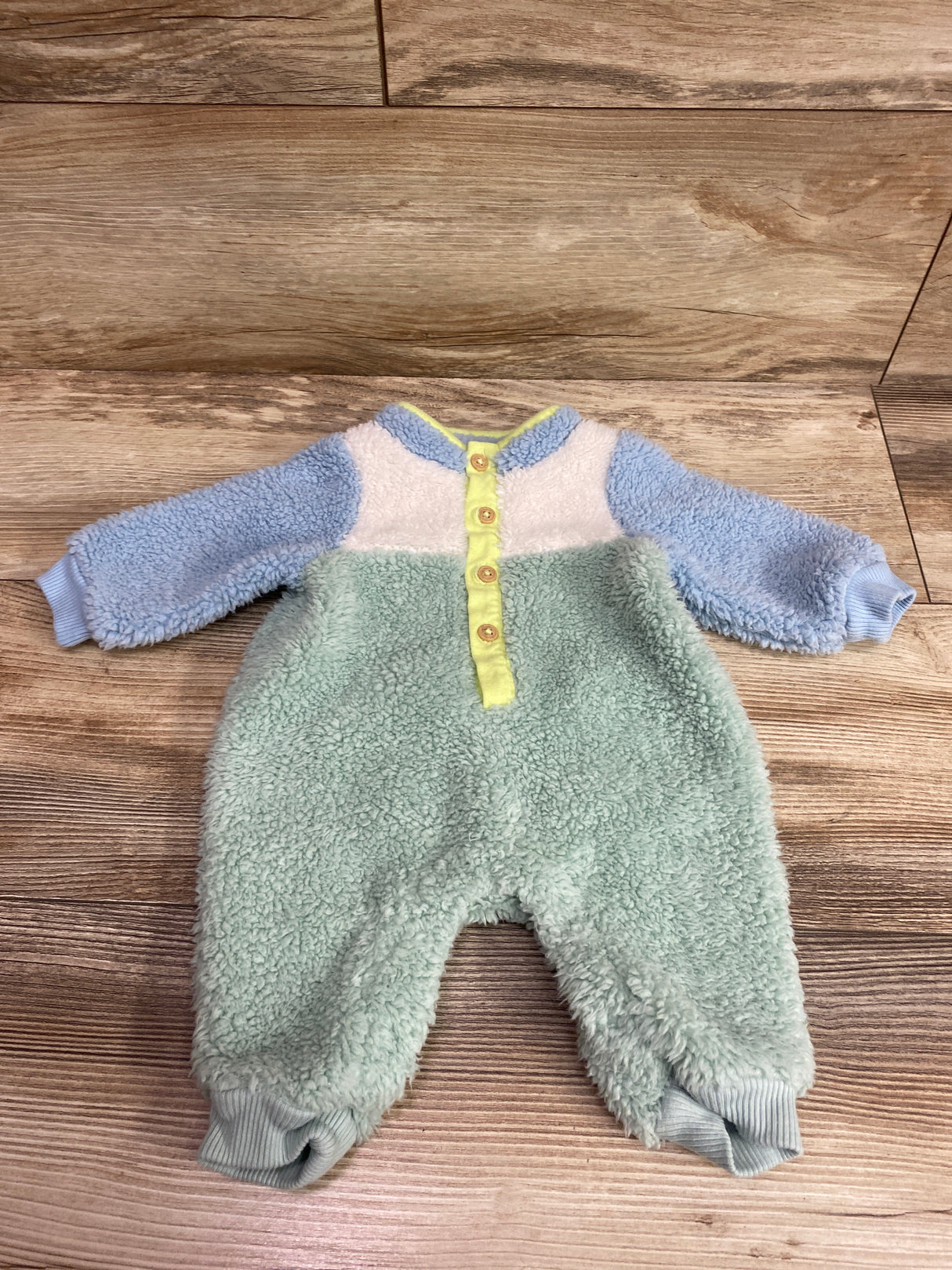 Cat & Jack Henley Sherpa Coverall Blue sz Newborn