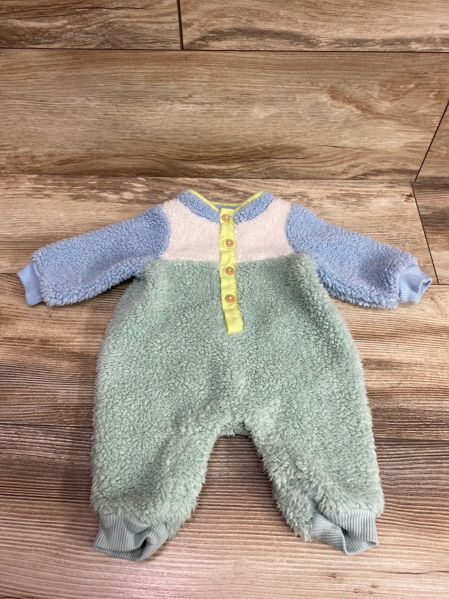 Cat & Jack Henley Sherpa Coverall Blue sz Newborn