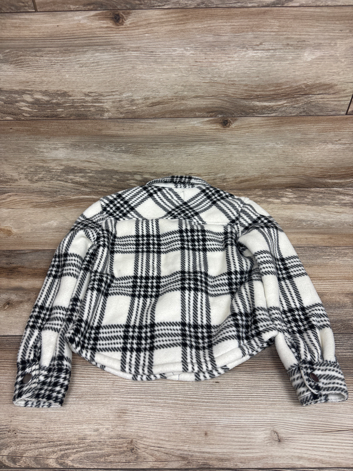 Weatherproof Vintage Button-Up Plaid Fleece Jacket Cream sz 5/6T