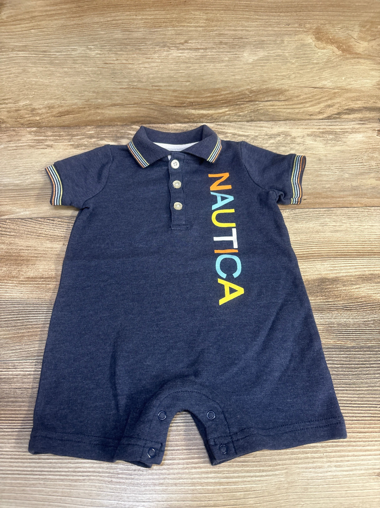 Nautica Polo Shortie Romper Blue sz 12m - Me n Mommy To Be