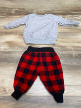 Just One You 2pc Santa Sweatshirt & Pants Grey sz 3m - Me n Mommy To Be