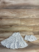Makemake Organics 2pc Sleeveless Dress & Bloomers Set White sz 12-18m