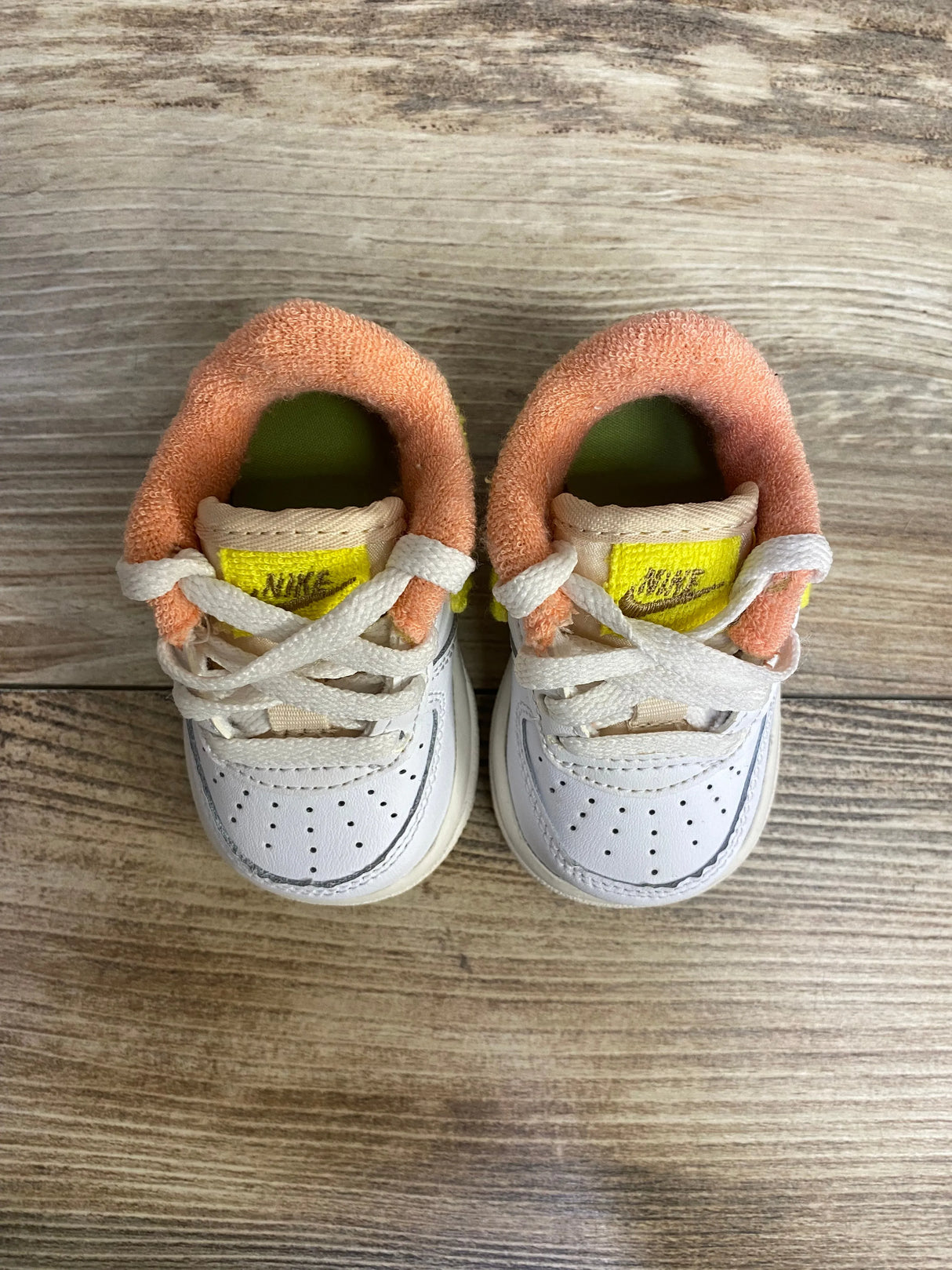 Nike Force 1 LV8 TD 'White Yellow Strike' Sneakers sz 2c