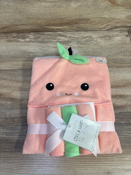 NEW Little & Loved 4pc Hooded Towel & Washcloth Set - Me n Mommy To Be