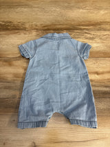 Lenjindjer Denim Short Sleeve Romper Light Blue sz 3-6m