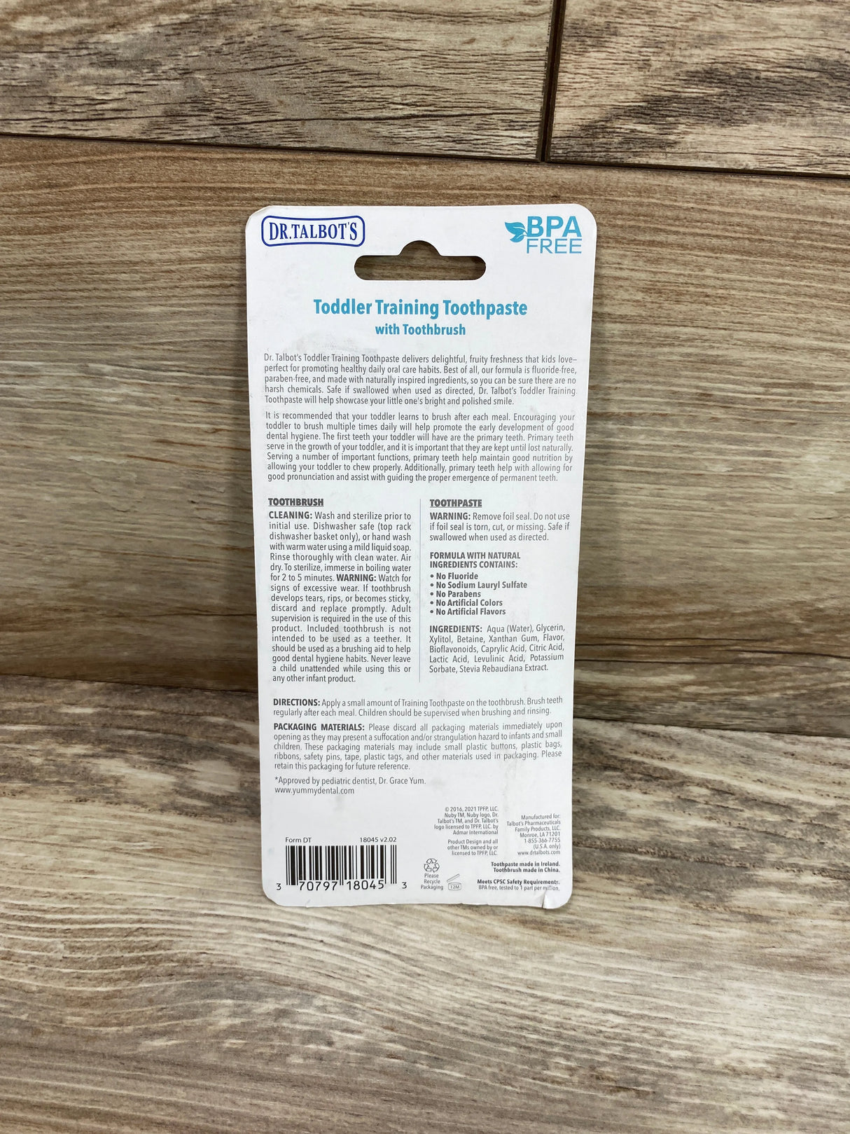 NEW Dr. Talbot's Toddler Training Toothpaste + Toothbrush