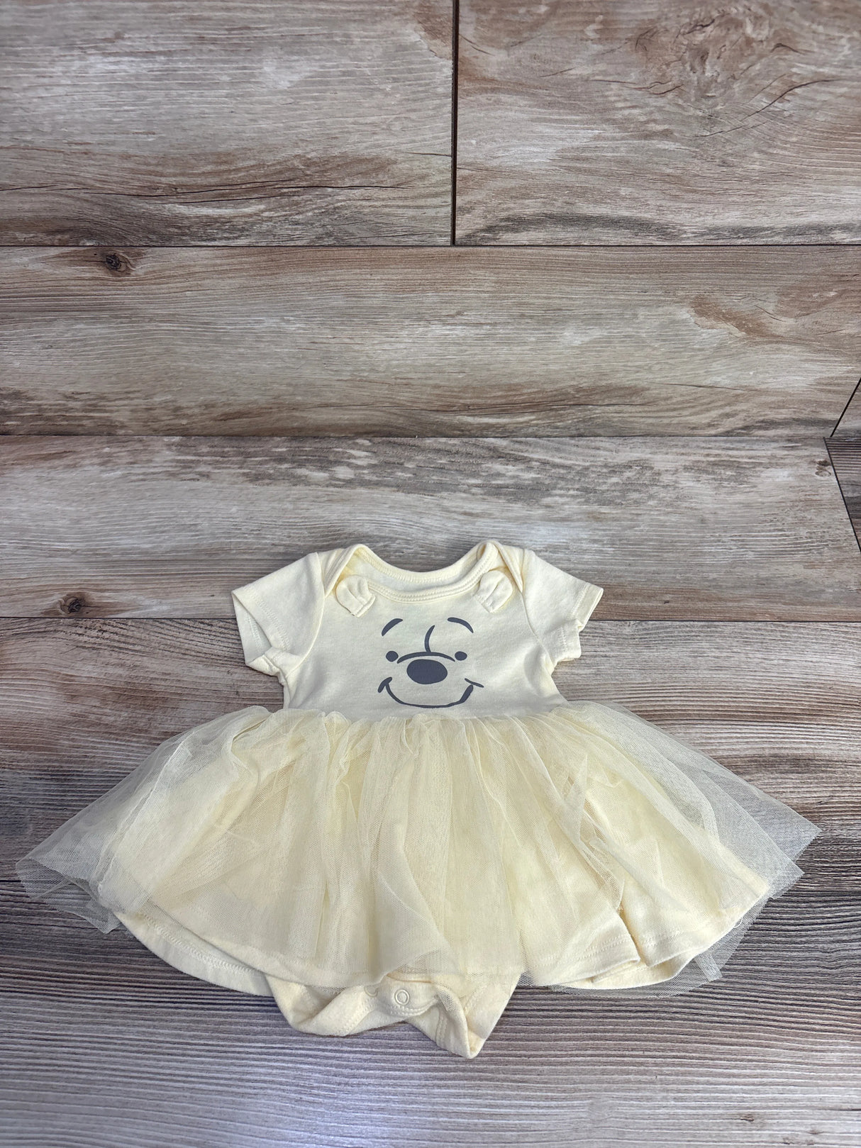 Disney Baby Winnie The Pooh Tulle Layered Bodysuit Dress Yellow sz 0-3m