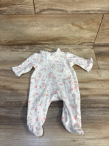 Little Me Floral Ruffle Sleeper White sz Newborn