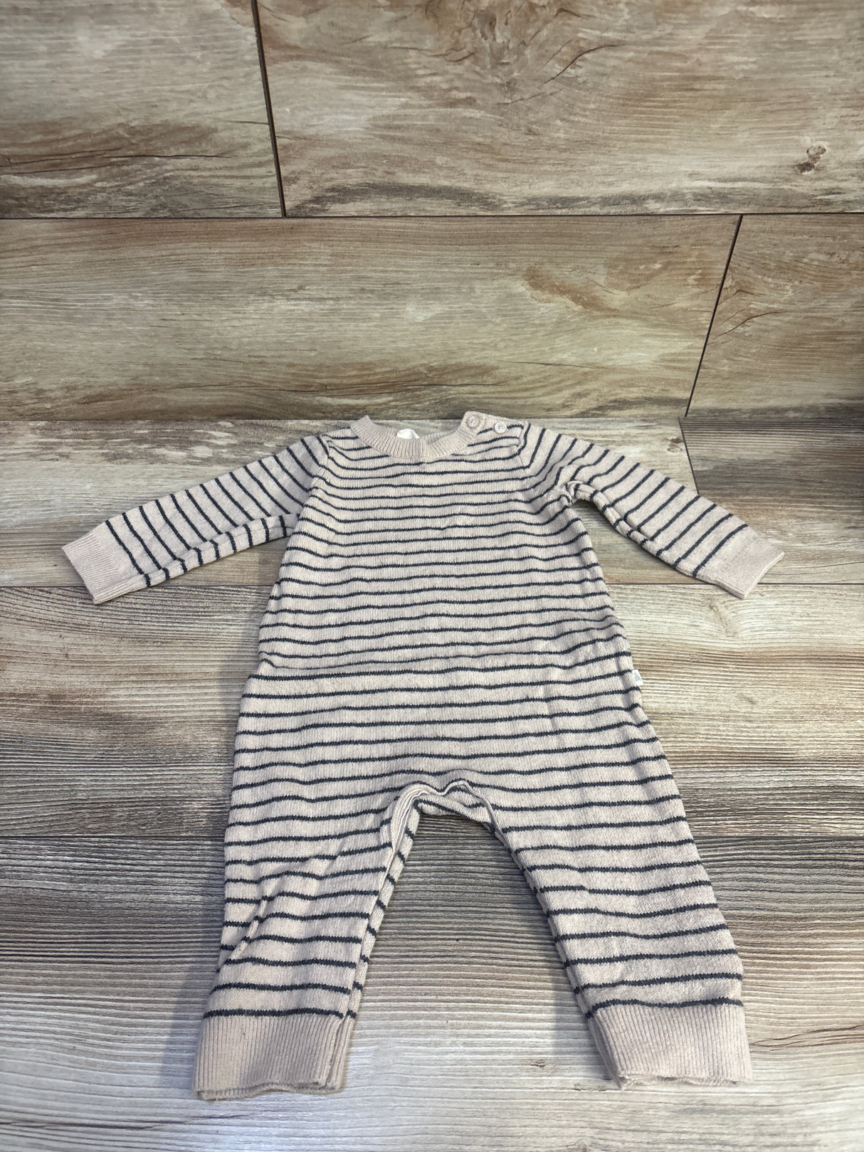 Baby Gap CashSoft Stripe Sweater Coverall Tan sz 3-6m