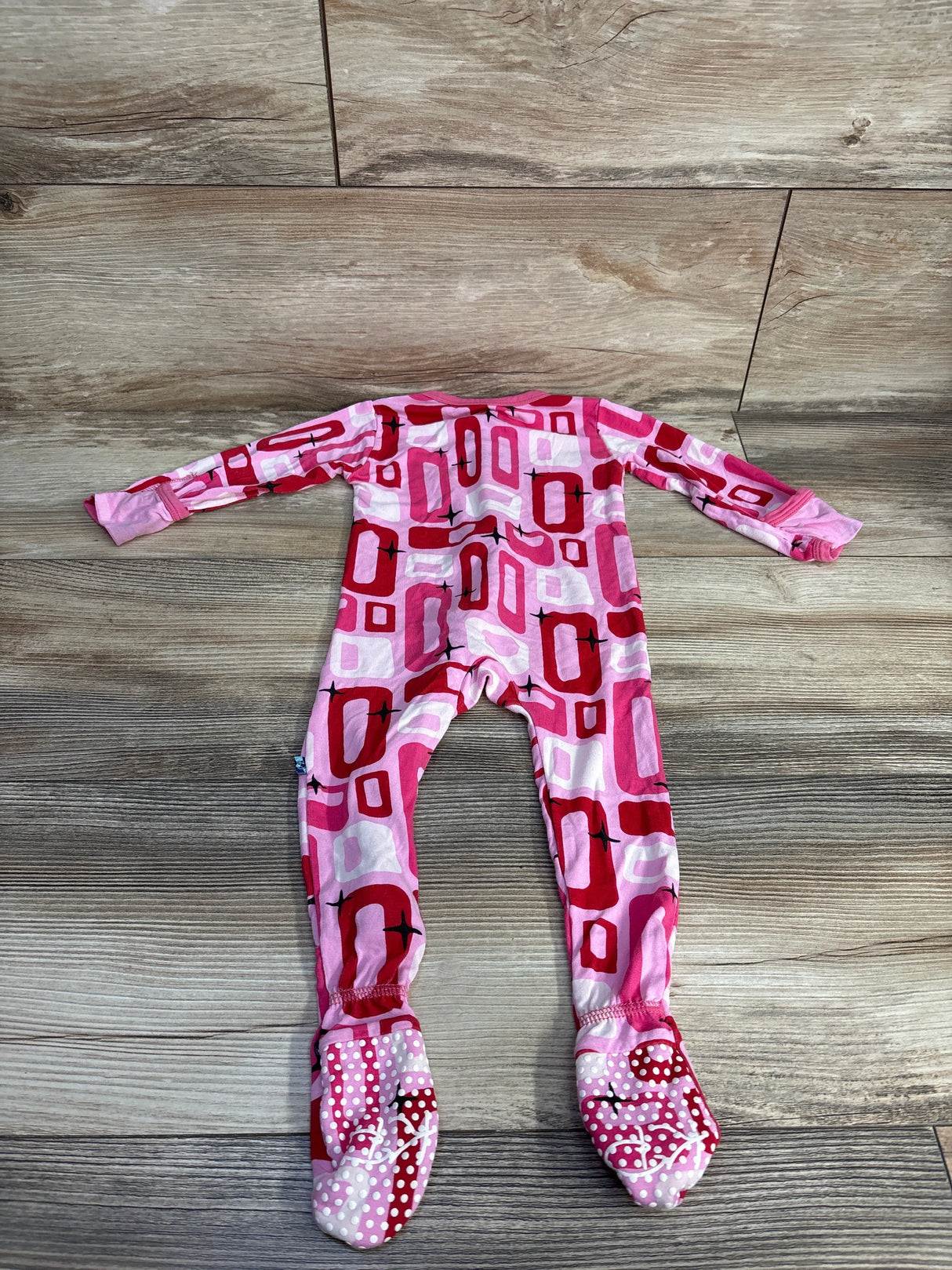 KicKee Pants Footie in Cotton Candy Mid Century Modern sz 6-9m - Me n Mommy To Be