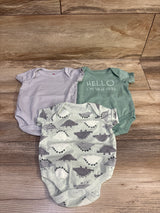 Mini Hop 3pk Hello I'm New Here Bodysuits Green sz Newborn