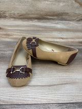NWOT Janie & Jack Suede Bridle Bit Flats Tan sz 9c