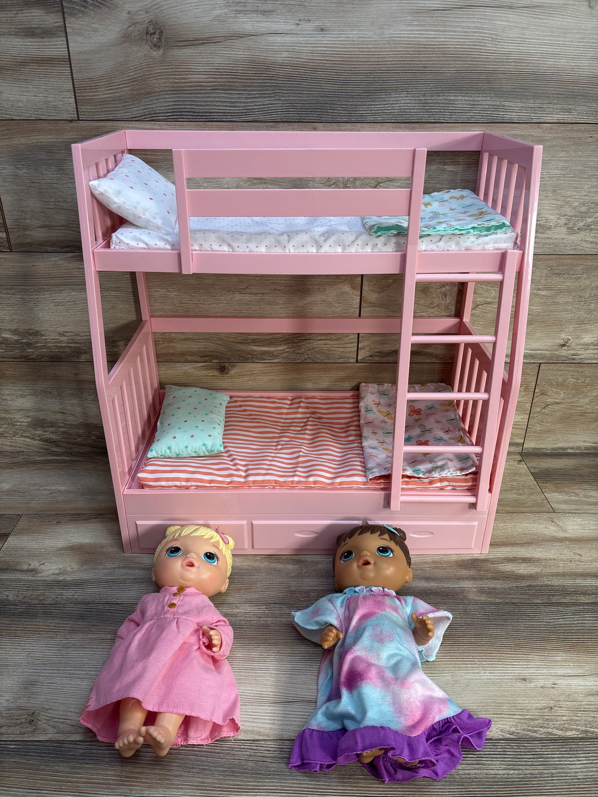 Our Generation Dreams for Two Pink Bunk Bed Playset with Two Dolls